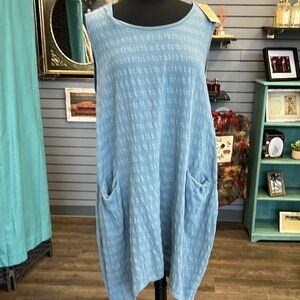 NWT Sleeveless Waffle Knit Dress with Crocheted Back